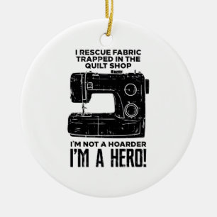 Sewing Sewing Machine Ceramic Ornament