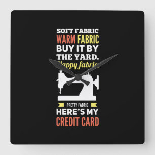 Sewing Sewing Machine Square Wall Clock