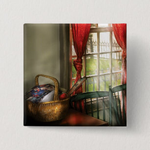 Sewing - The sewing basket 15 Cm Square Badge