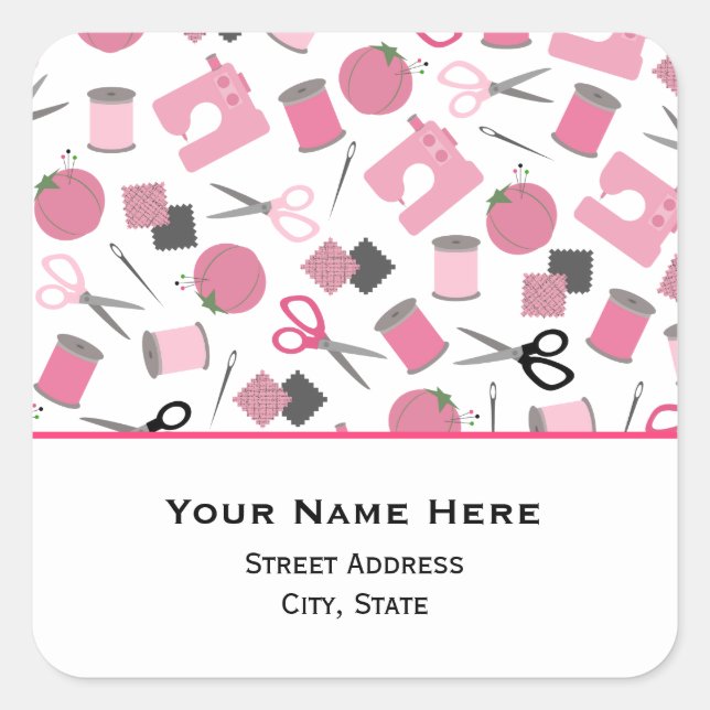 Sewing Themed Address Sticker (Front)