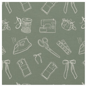 Sewing Themed Pattern Fabric