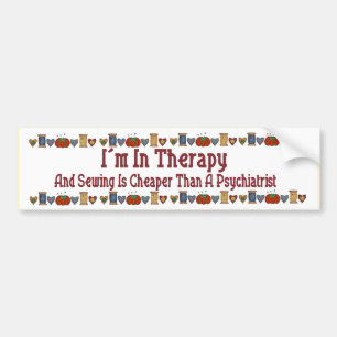 Sewing Therapy Bumper Sticker