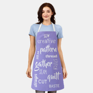 Sewing Words Purple Apron