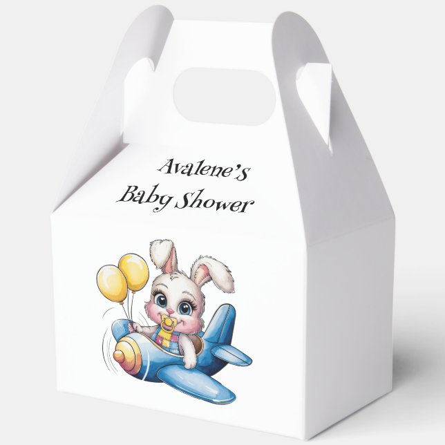 Sewn Patchwork Cute Bunny & Pacifier Baby Shower Favour Box (Back)