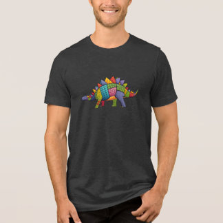 Sewn Scales: Patchwork Stegosaurus Unisex T-Shirt Tri-Blend Shirt