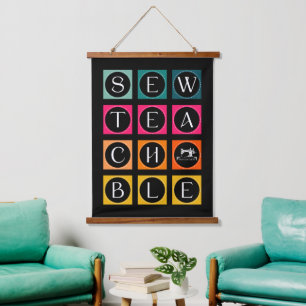 Sewteachable Colorful Squares Hanging Tapestry