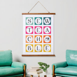 Sewteachable Colorful Squares Hanging Tapestry
