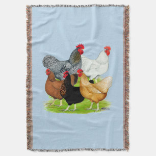 Sex-linked Chickens Quintet Throw Blanket