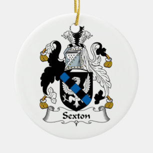 Sexton Family Crest Ceramic Tree Decoration