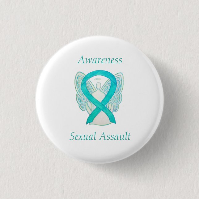 Sexual Assault Awareness Angel Ribbon Pin (Front)