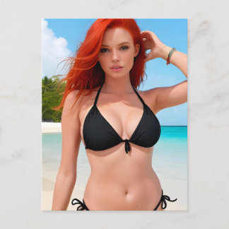 Sexy Black Bikini Postcard