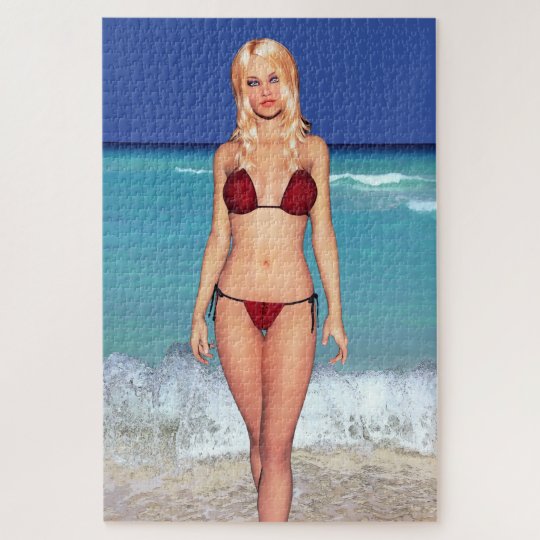 Sexy Blonde Bikini Girl Jigsaw Puzzle Au 