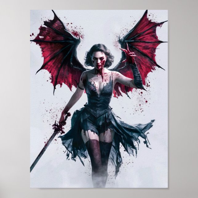 Sexy Bloody Vampire Warrior Poster (Front)