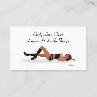 Sexy Brunette Pinup Girl Sleeping Business Cards