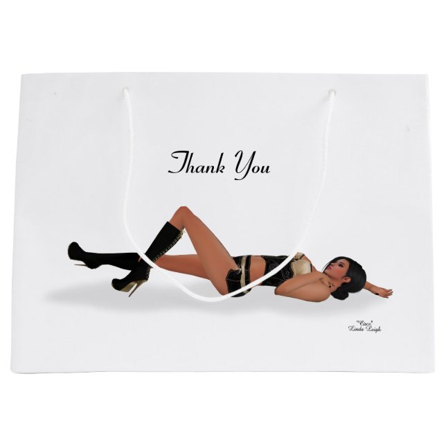 Sexy Brunette Pinup Girl Sleeping Gift Bag (Front)