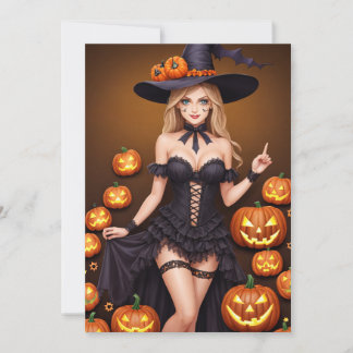 Sexy Costume Halloween Witch Cards
