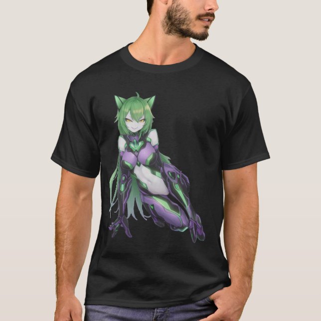 Sexy Devilish Anime Catgirl T-Shirt (Front)