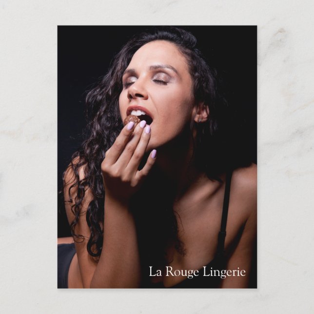 Sexy Female Model with Black Lingerie Postcard (Front)