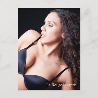 Sexy Female Model with Black Lingerie Postcard