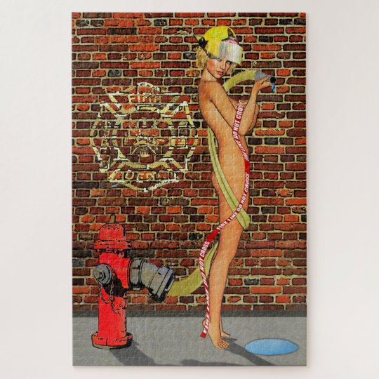 Sexy Firefighter Pinup Jigsaw Puzzle Au 