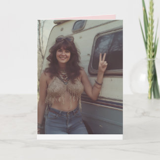 SEXY HIPPIE GIRL VALENTINE'S DAY GREETING CARD