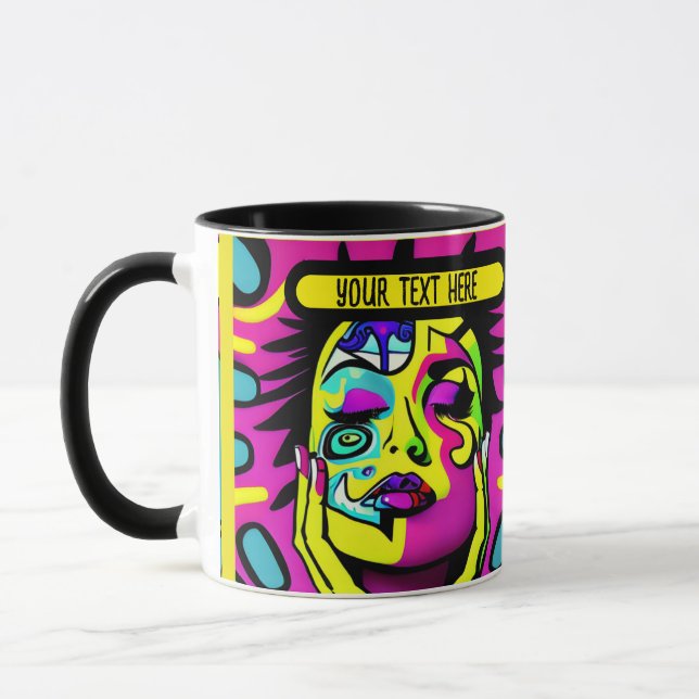 sexy lady  pshycodelic editable mug (Left)