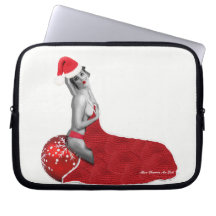 Sexy Mrs Santa Retro Pinup Girl Laptop Sleeve Xmas