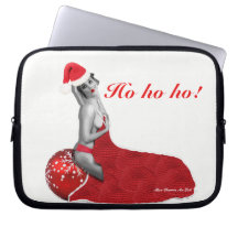 Sexy Mrs Santa Retro Pinup Girl Laptop Sleeve Xmas