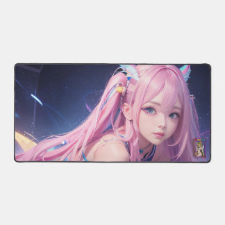 Sexy Pink Anime Girl Desk Mat