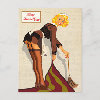 Sexy Pinup Maid Postcard