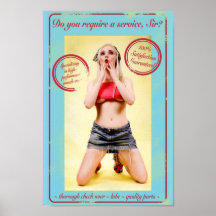 Sexy Retro Pinup Girl Garage Sign Poster Print