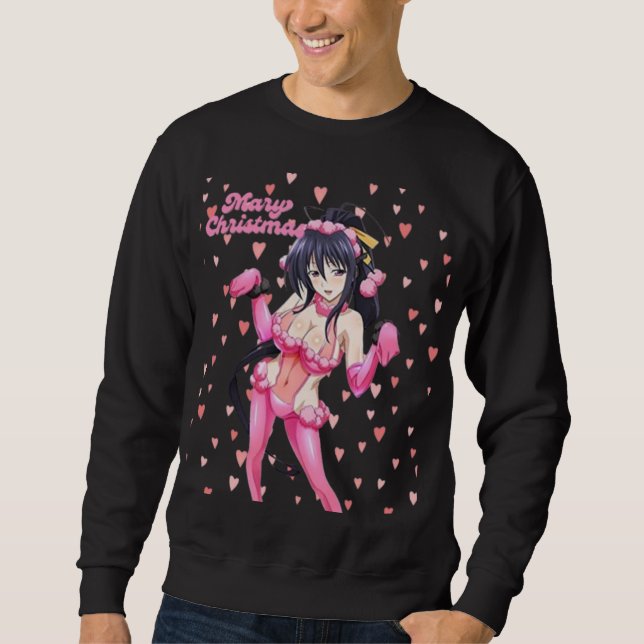 Sexy Santa Marry Cristmas Pink Heart Anime Diva Sweatshirt (Front)