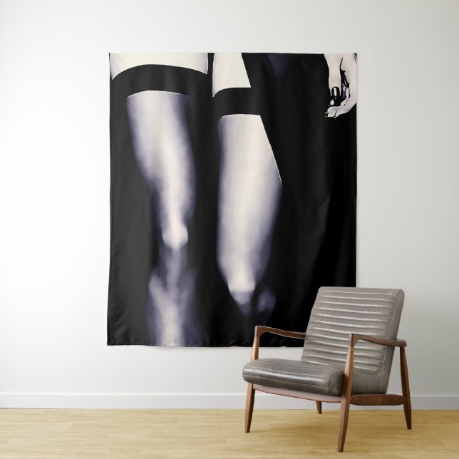 Sexy walking, perfect girl in stockings, hot art tapestry (In Situ)