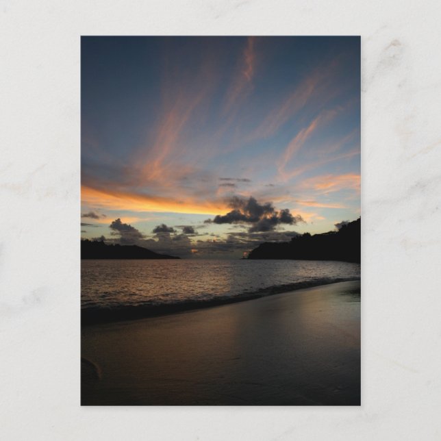 Seychelle Island sunset Postcard (Front)