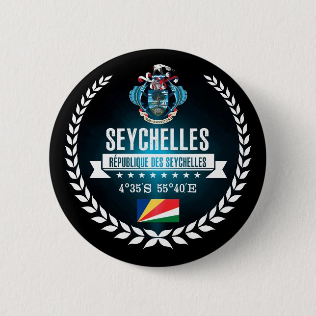 Seychelles 6 Cm Round Badge (Front)