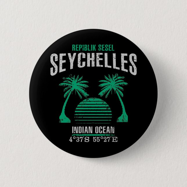Seychelles 6 Cm Round Badge (Front)