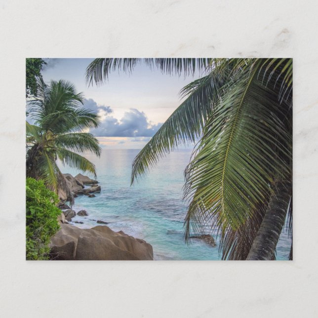 Seychelles archipelago, tropical landscape, postcard (Front)