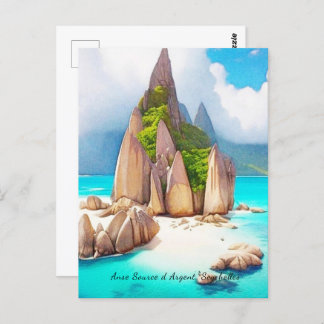 Seychelles Beach Art Ocean Lover Postcard