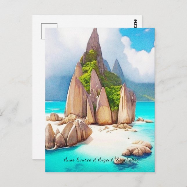 Seychelles Beach Art Ocean Lover Postcard (Front/Back)