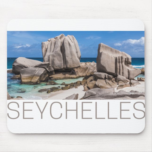 Seychelles beach on La Digue Mouse Pad (Front)