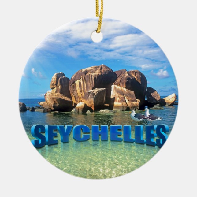 Seychelles Ceramic Tree Decoration (Front)