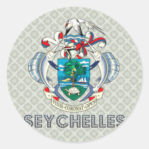Seychelles Coat of Arms Classic Round Sticker