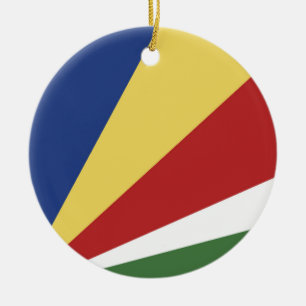 Seychelles flag ceramic ornament