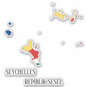 Seychelles Flag Charming Patriotic Map