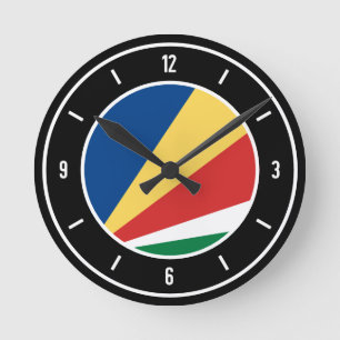 Seychelles Flag Elegant Round Clock