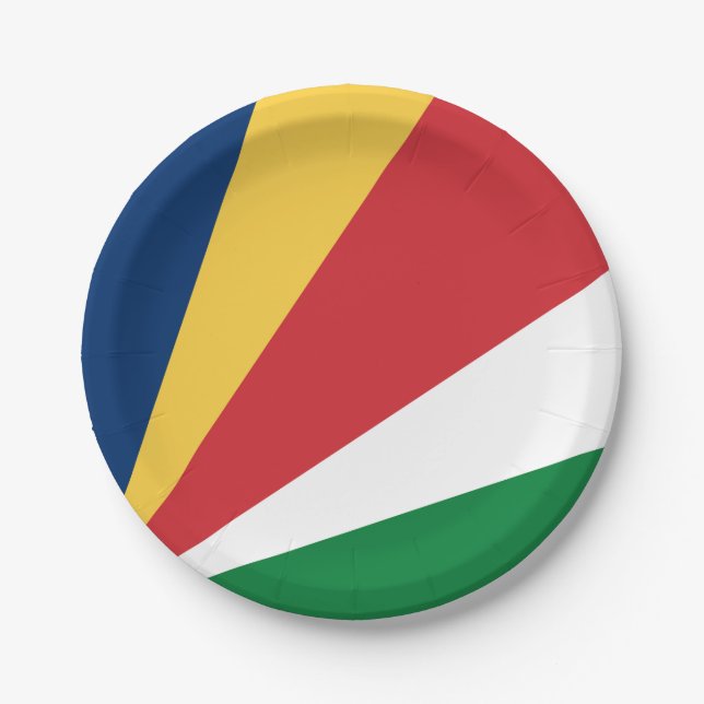 Seychelles Flag Paper Plate (Front)