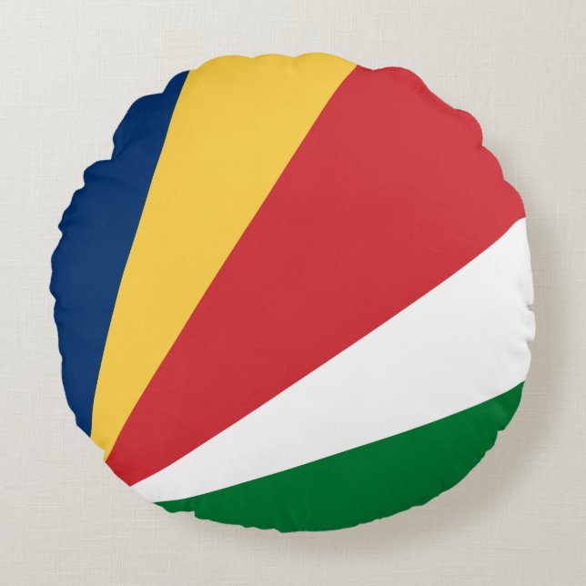 Seychelles Flag Round Cushion (Front)