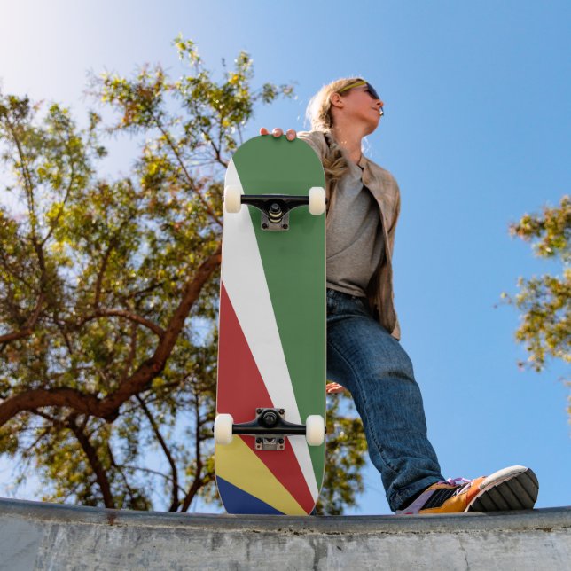 Seychelles flag skateboard (Outdoor 1)