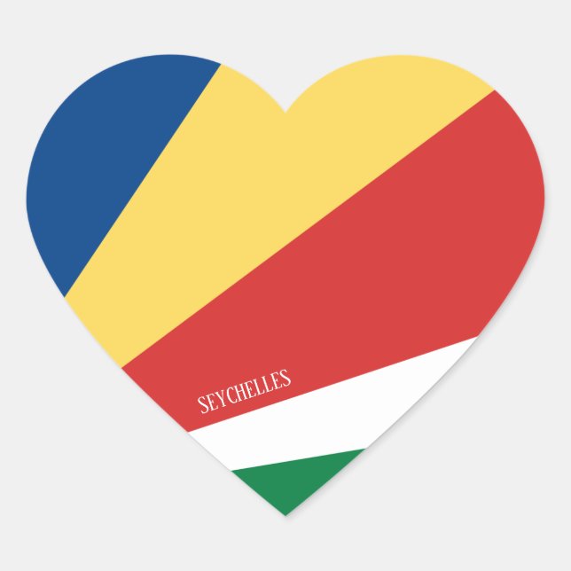Seychelles Flag Splendid Patriotic Heart Sticker (Front)