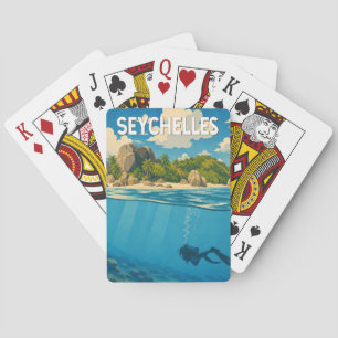 Seychelles Illustration Travel Art Vintage Playing Cards